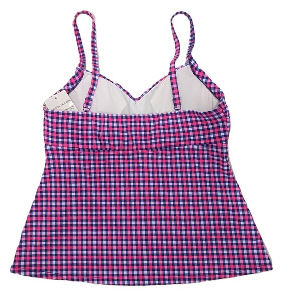 Women's Swimsuit Top Twist Bra Tankini Gingham Colorful Stretchy Size 16 / XL - Picture 6 of 6